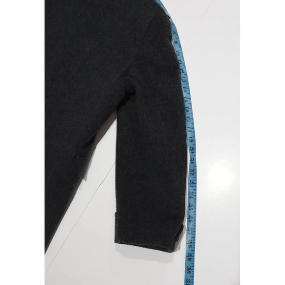 Larry Levine Women's Overcoat Size 8 Gray 100% Wool Double Breasted Winter Coat - Picture 14 of 14